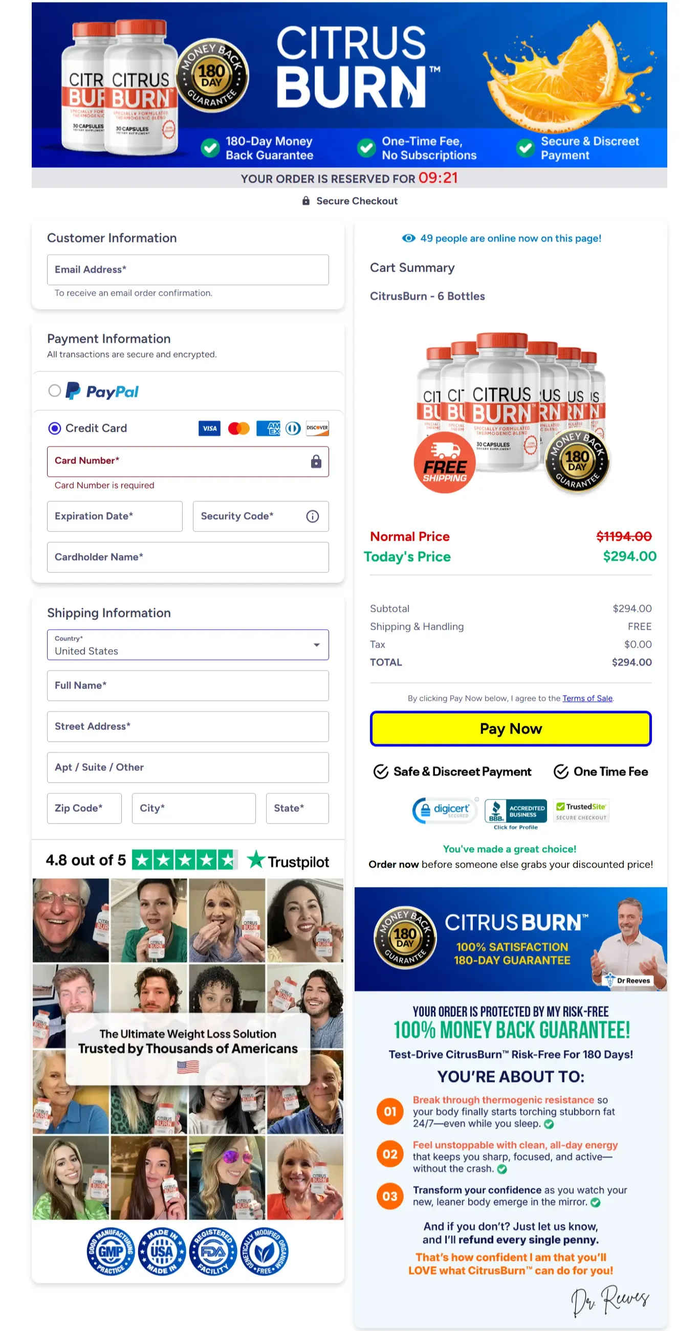 CitrusBurn order form